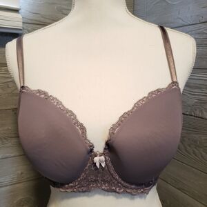 🤑Victoria's Secret Dream Angels Push Up Bra Lace Detail Size 36D Plum